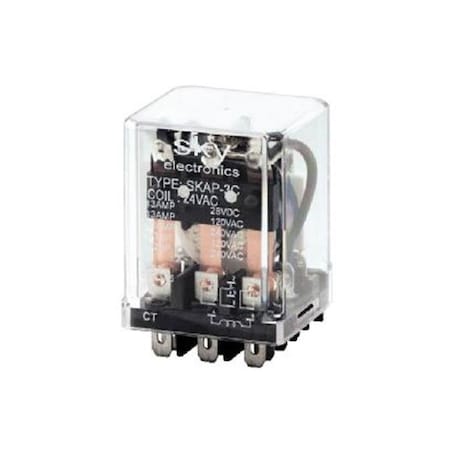 Relay & Control SKAP-3C-120VAC 20V AC Coil 11 Pin Square Base Plug-in Relays